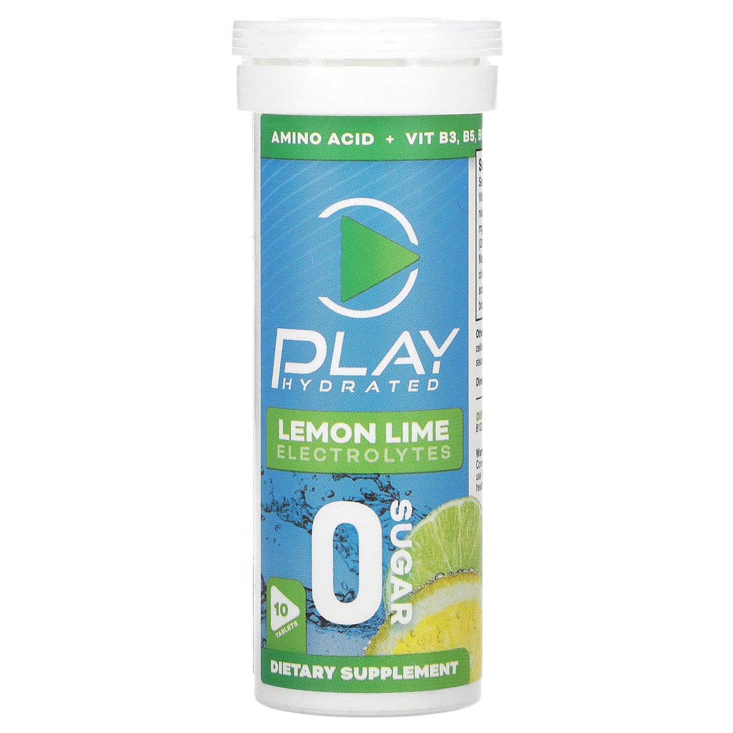 Play Hydrated-Electrolytes-Lemon Lime-10 Tablets