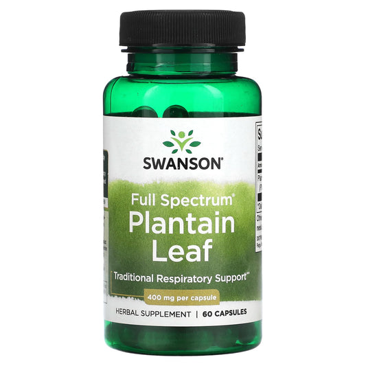 Swanson-Full Spectrum Plantain Leaf-400 mg-60 Capsules