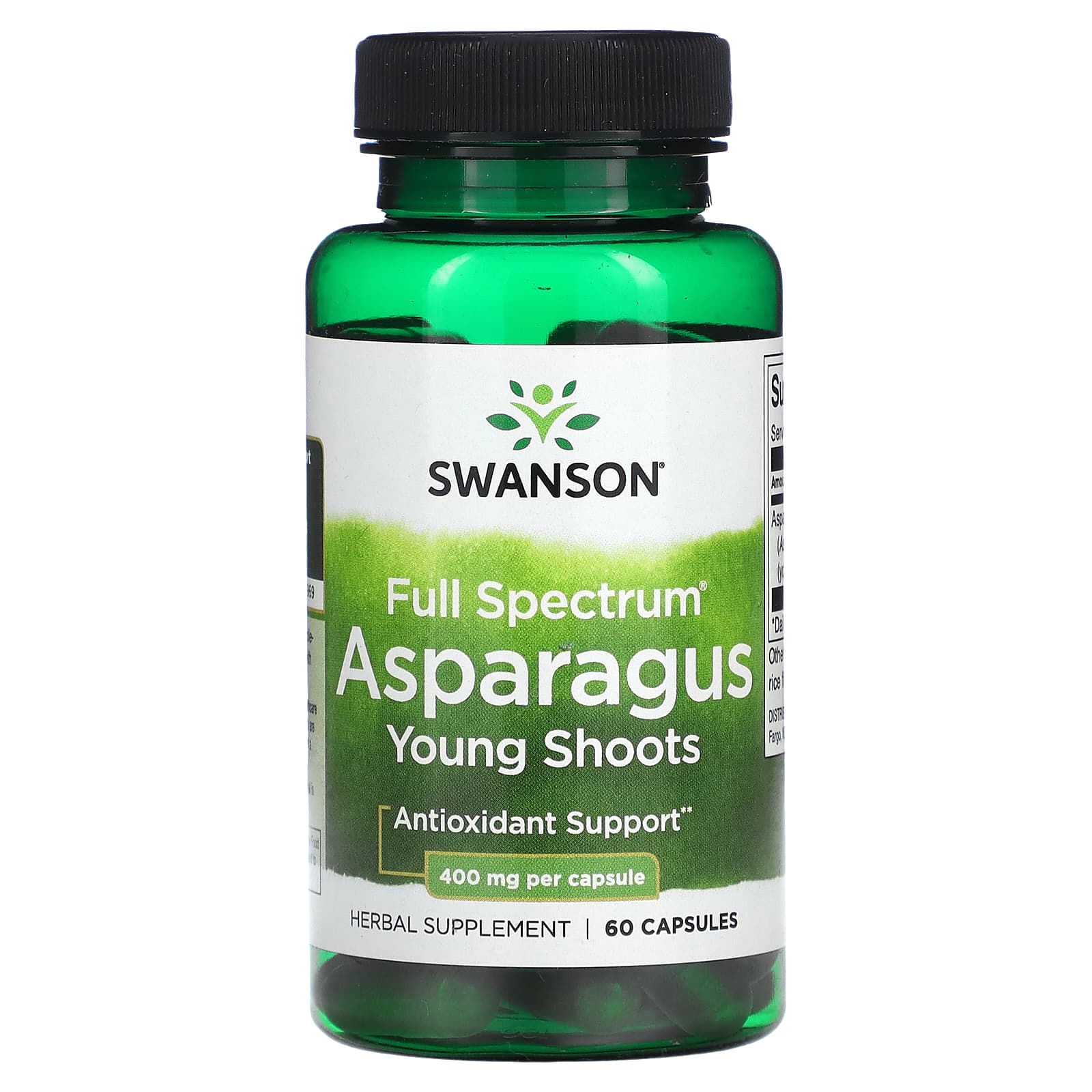 Swanson-Full Spectrum Asparagus Young Shoots-400 mg-60 Capsules