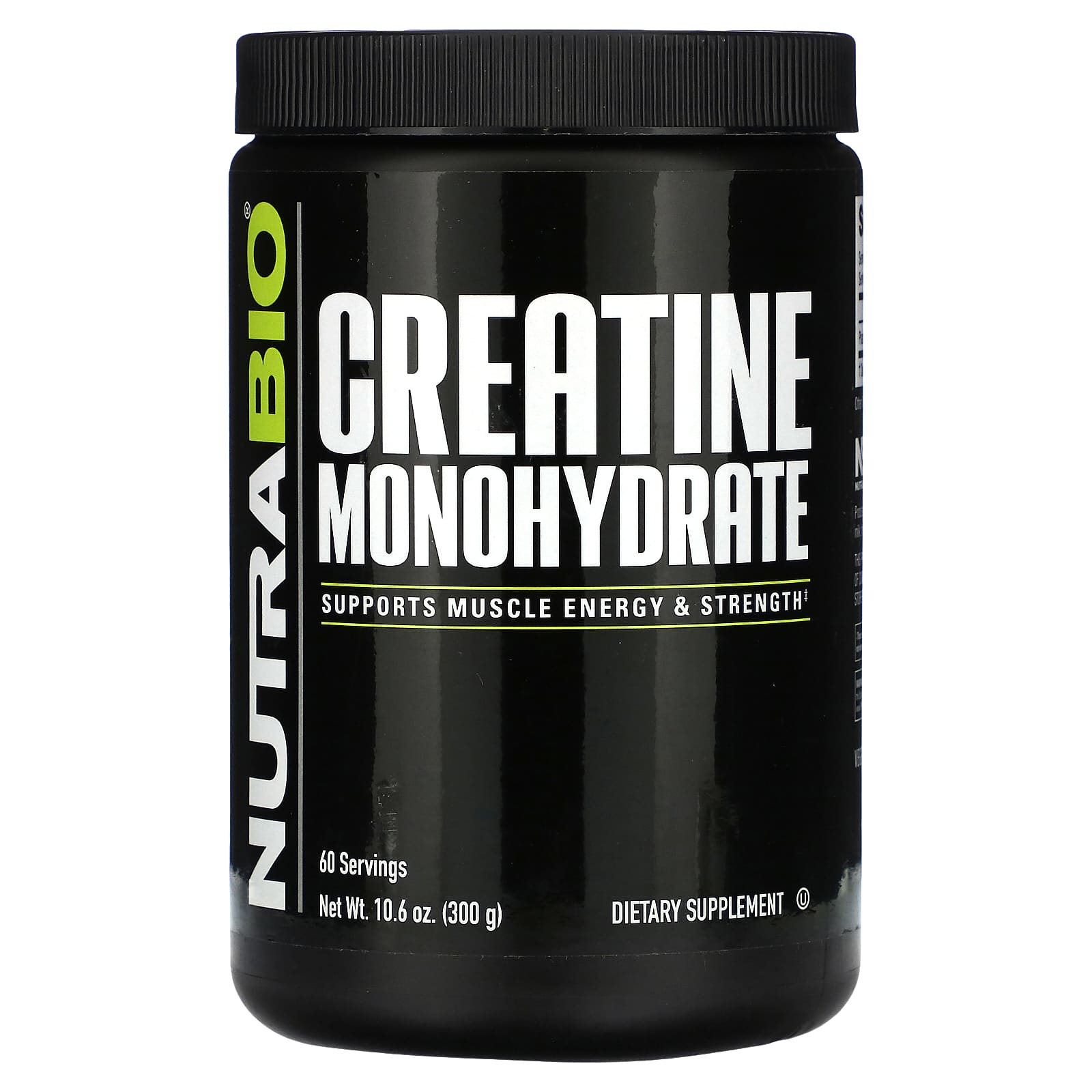 NutraBio-Creatine Monohydrate-10.6 oz (300 g)