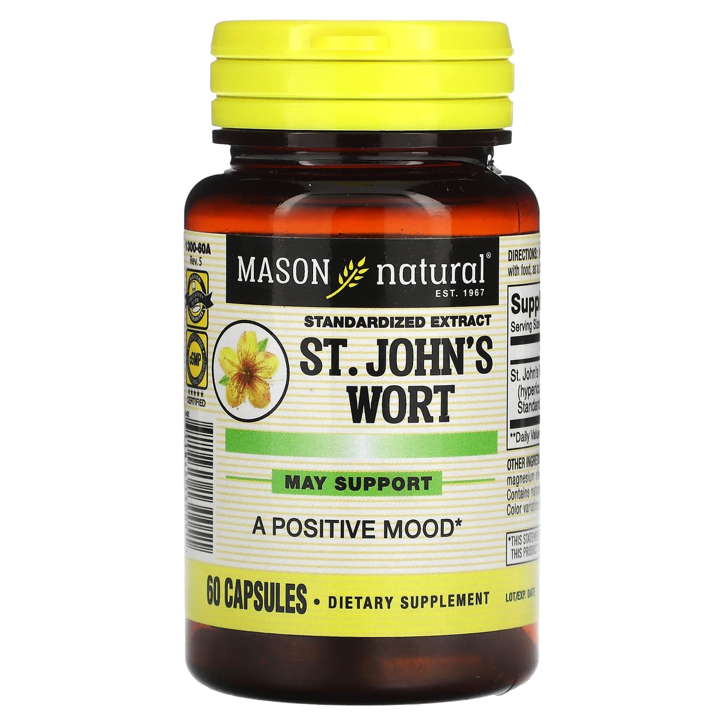 Mason Natural-Standardized Extract-St. John's Wort-60 Capsules