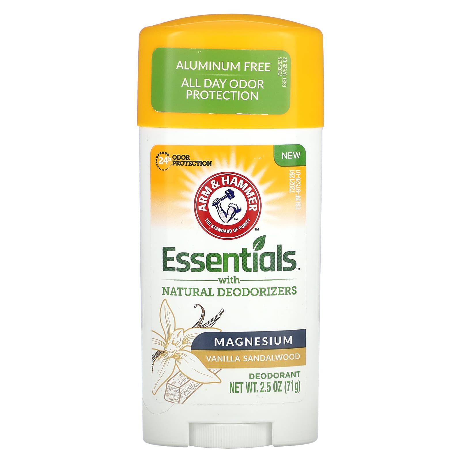 Arm & Hammer-Essentials with Natural Deodorizers-Deodorant-Magnesium-Vanilla Sandalwood-2.5 oz (71 g)