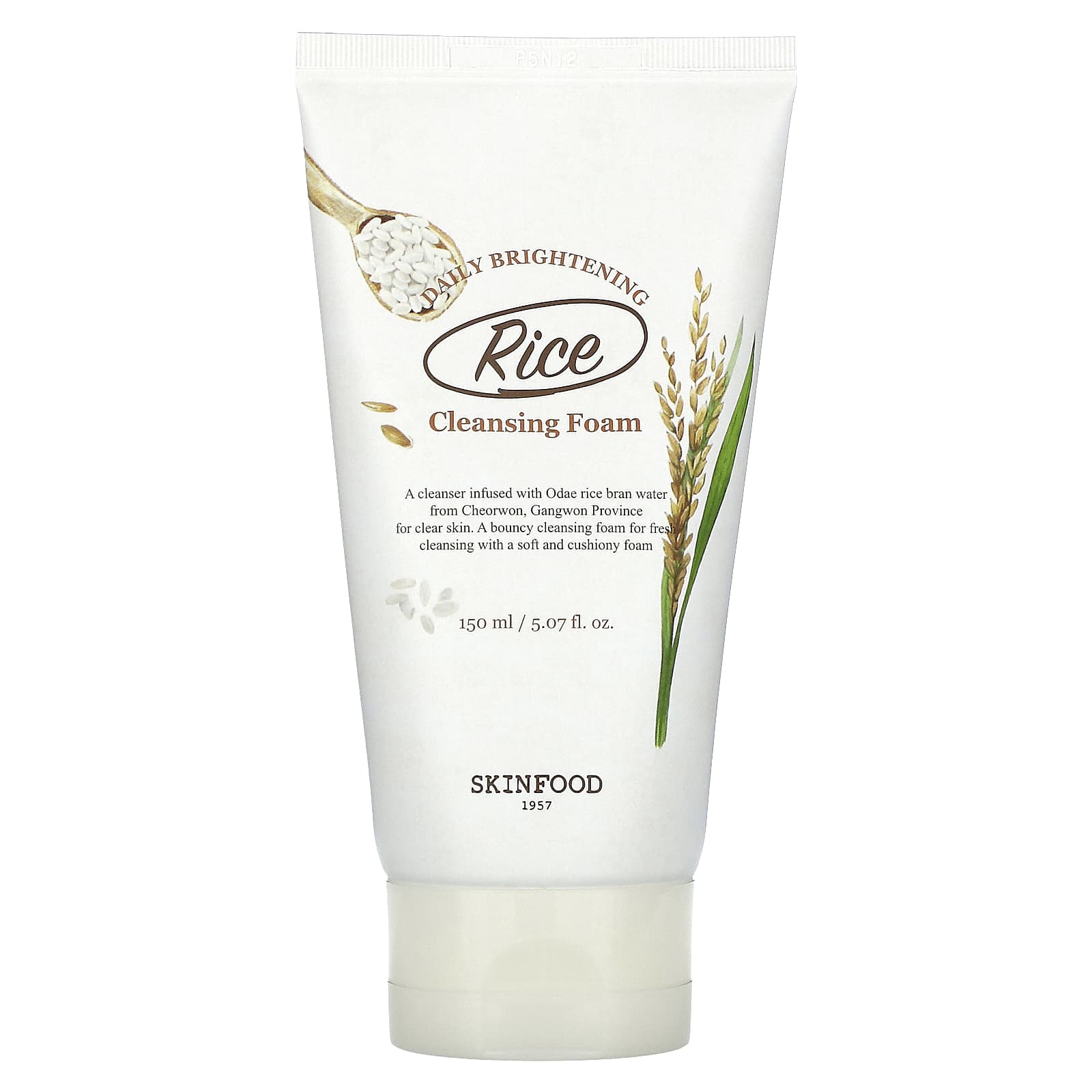 SKINFOOD-Rice Daily Brightening Cleansing Foam-5.07 fl oz (150 ml)