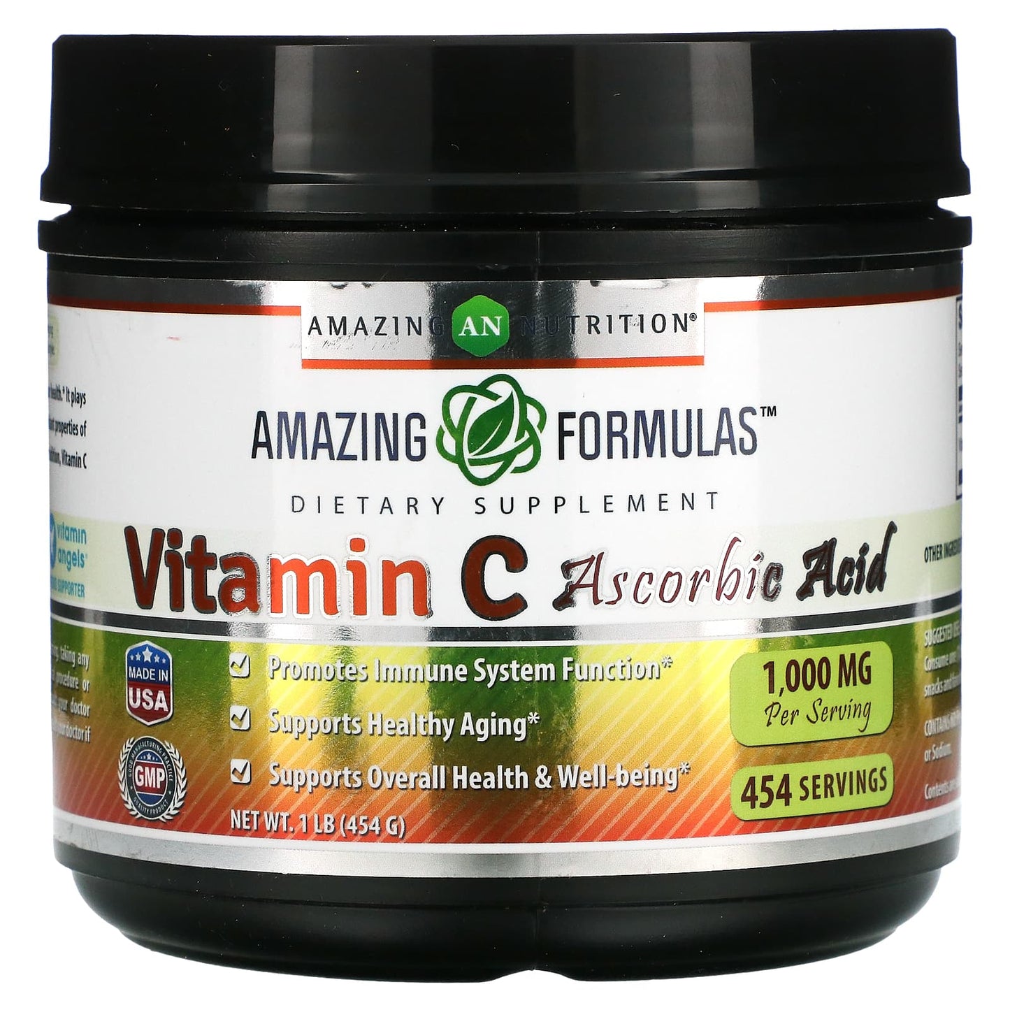 Amazing Nutrition-Vitamin C Ascorbic Acid-1,000 mg-1 lb (454 g)