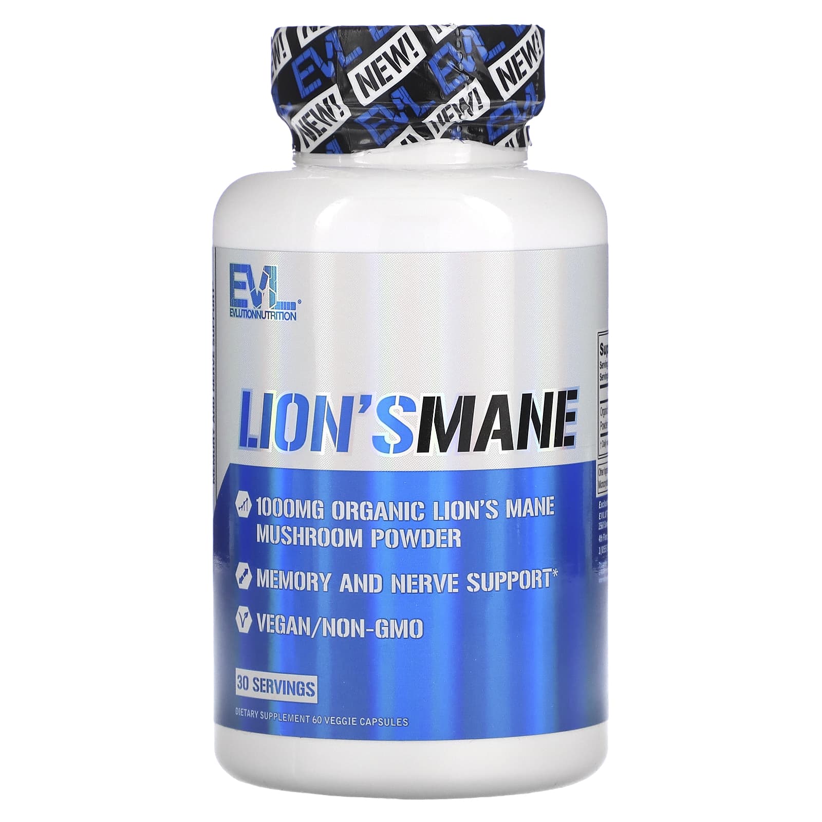 EVLution Nutrition-Lion's Mane-60 Veggie Capsules