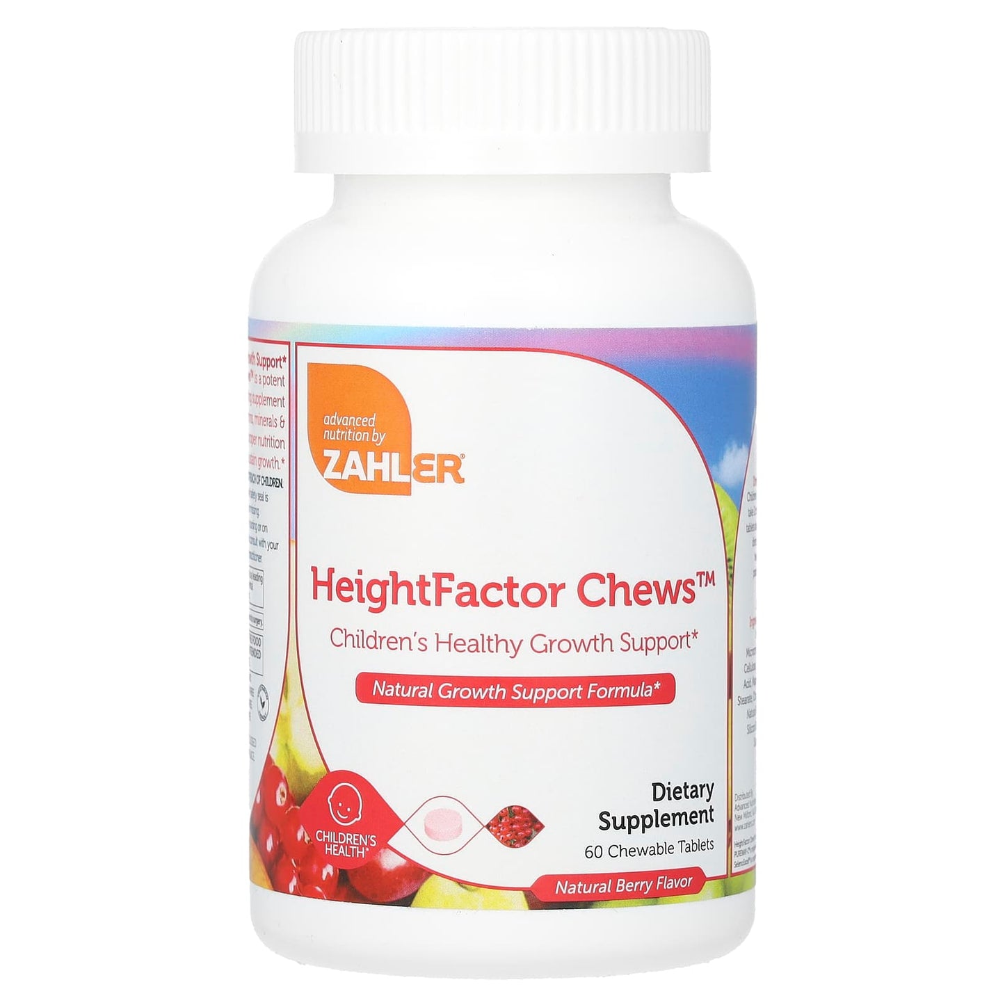 Zahler-Height Factor Chews-Natural Berry-60 Chewable Tablets