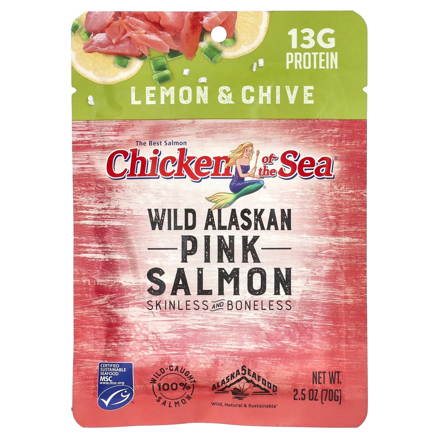 Chicken of the Sea-Wild-Alaskan Pink Salmon-Lemon & Chive-2.5 oz (70 g)