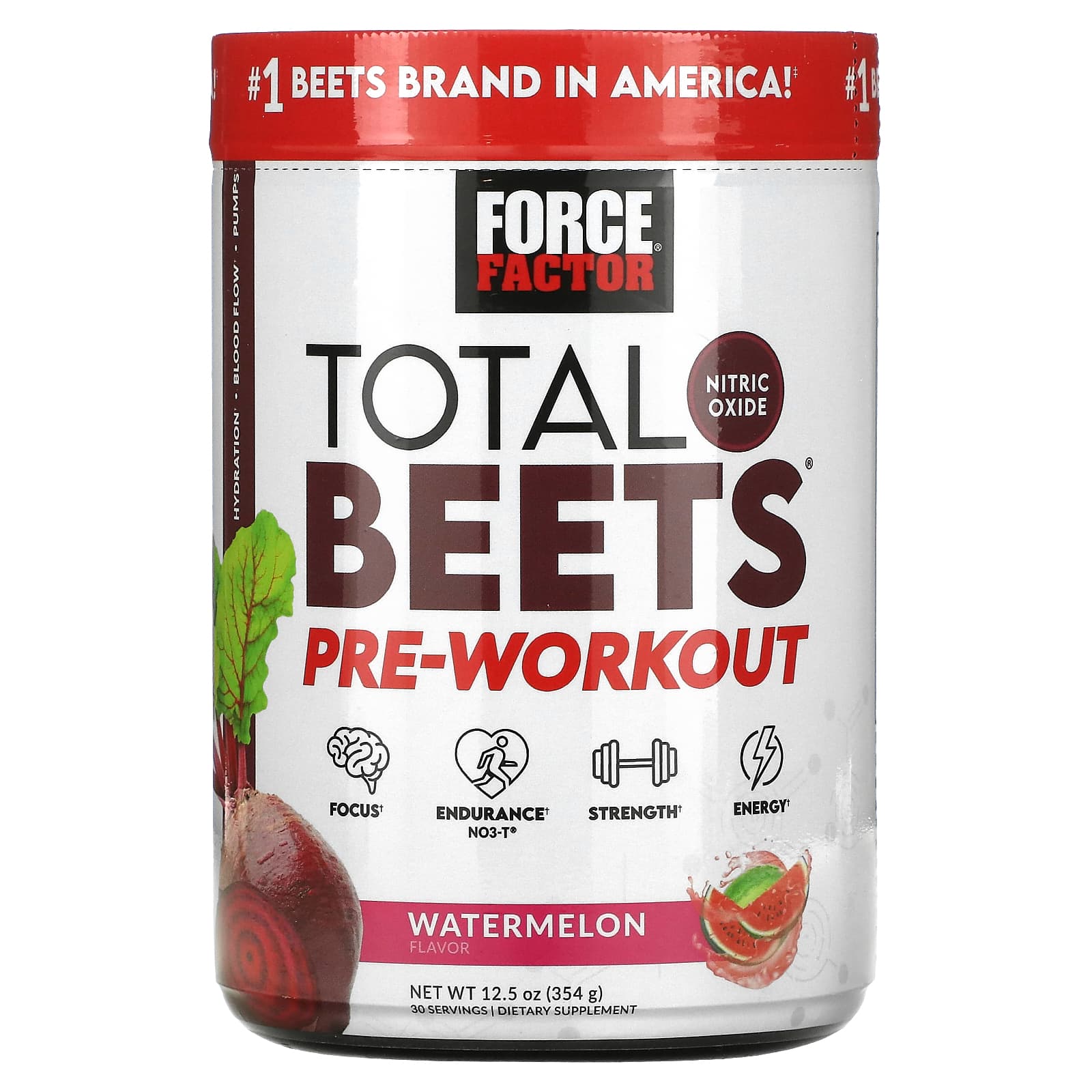 Force Factor-Total Beets-Pre-Workout-Watermelon-12.5 oz (354 g)