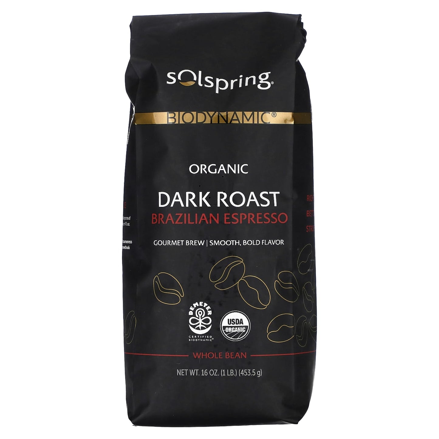 Dr. Mercola-Solspring-Biodynamic-Organic Brazilian Espresso-Whole Bean-Dark Roast-16 oz (453.5 g)