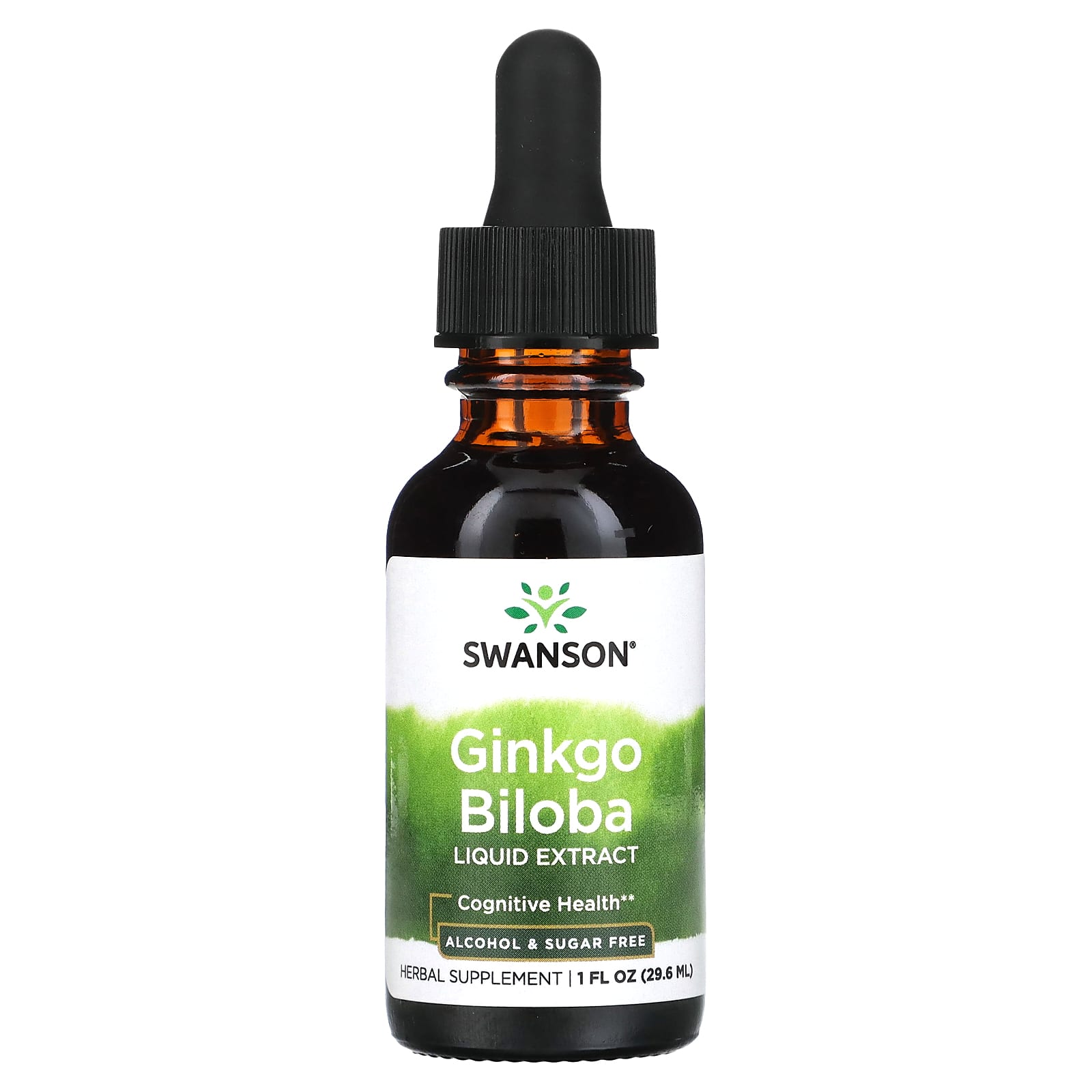 Swanson-Ginkgo Biloba Liquid Extract-Alcohol & Sugar Free-1 fl oz (29.6 ml)