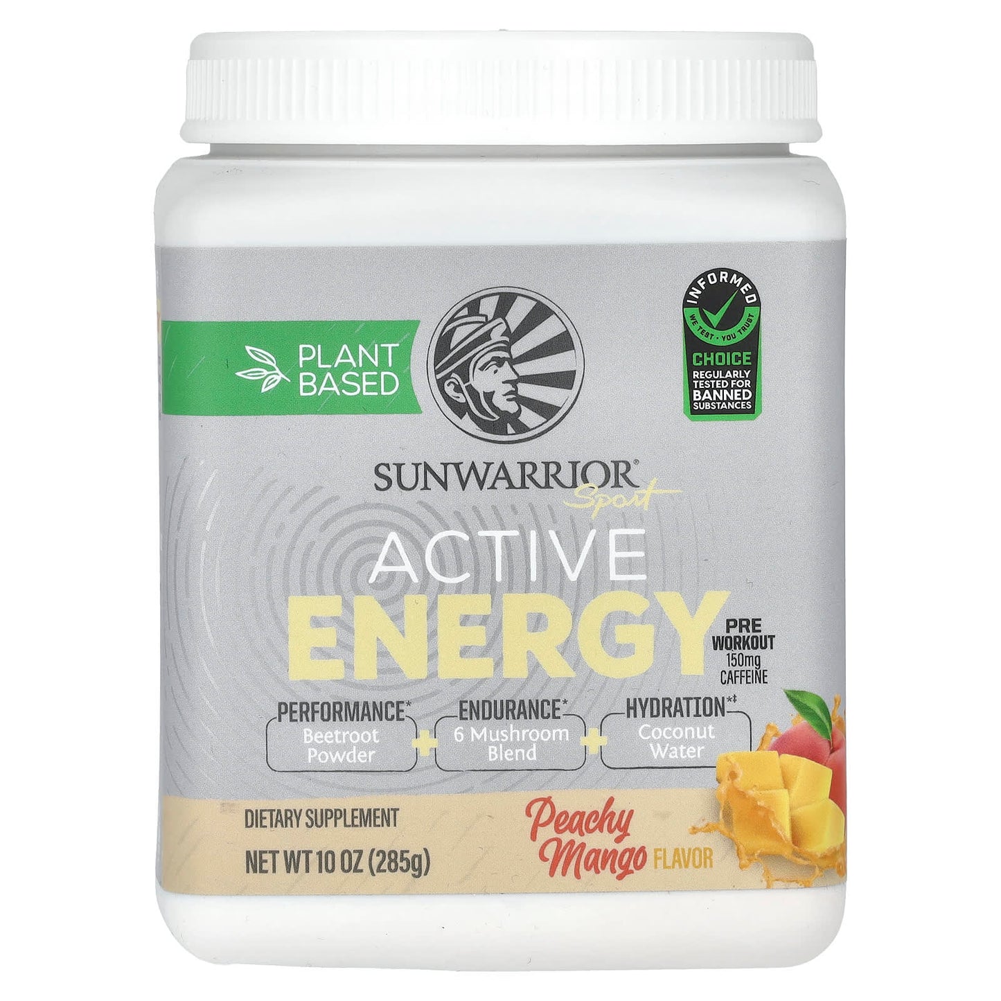 Sunwarrior-Sport-Active Energy Pre Workout-Peachy Mango-10 oz (285 g)