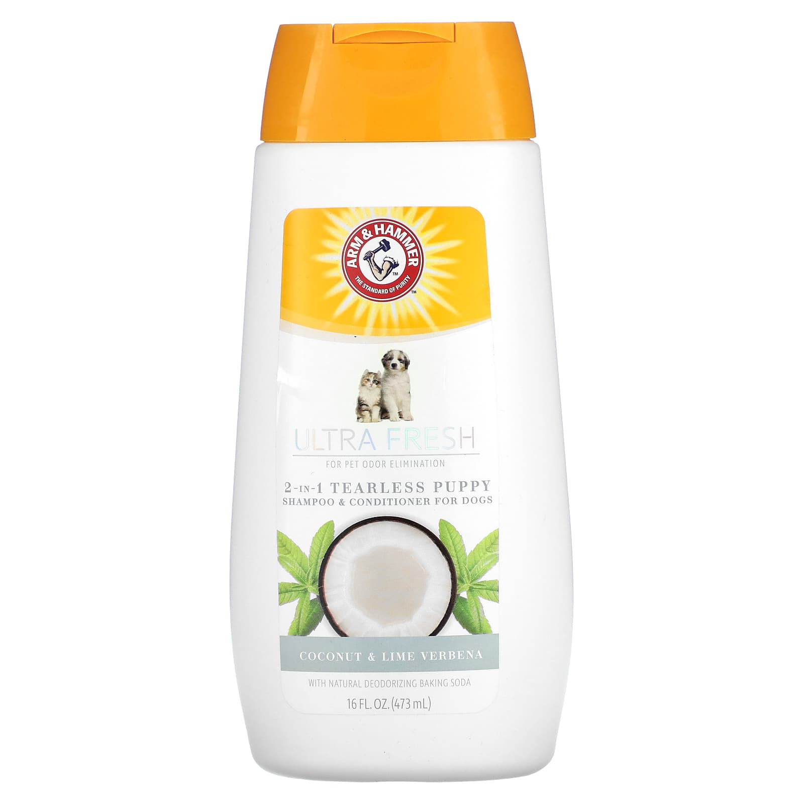 Arm & Hammer-Ultra Fresh- 2 In 1 Tearless Puppy Shampoo & Conditioner-For Dogs-Coconut & Lime Verbena-16 fl oz (473 ml)