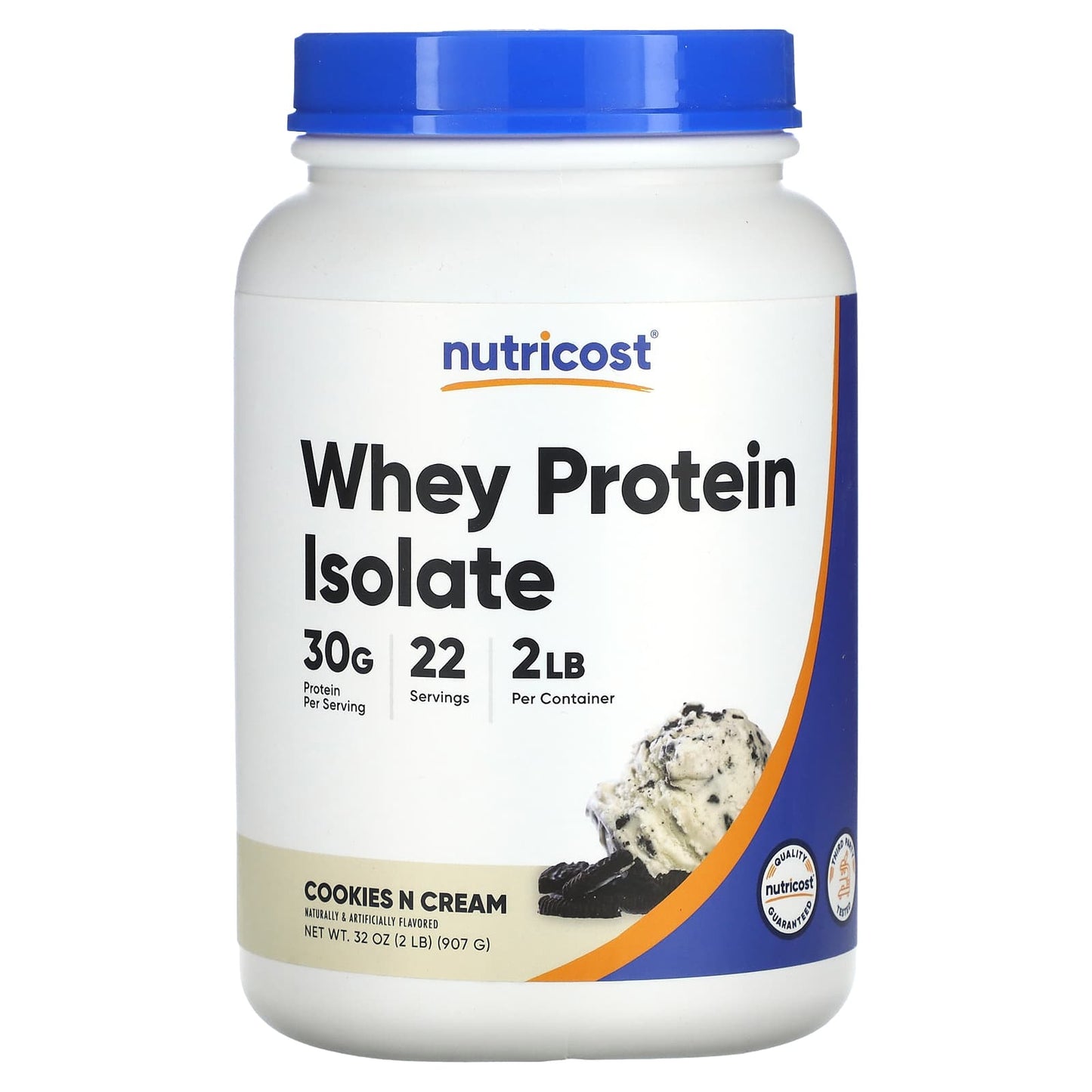 Nutricost-Whey Protein Isolate-Cookies N Cream-2 lb (907 g)