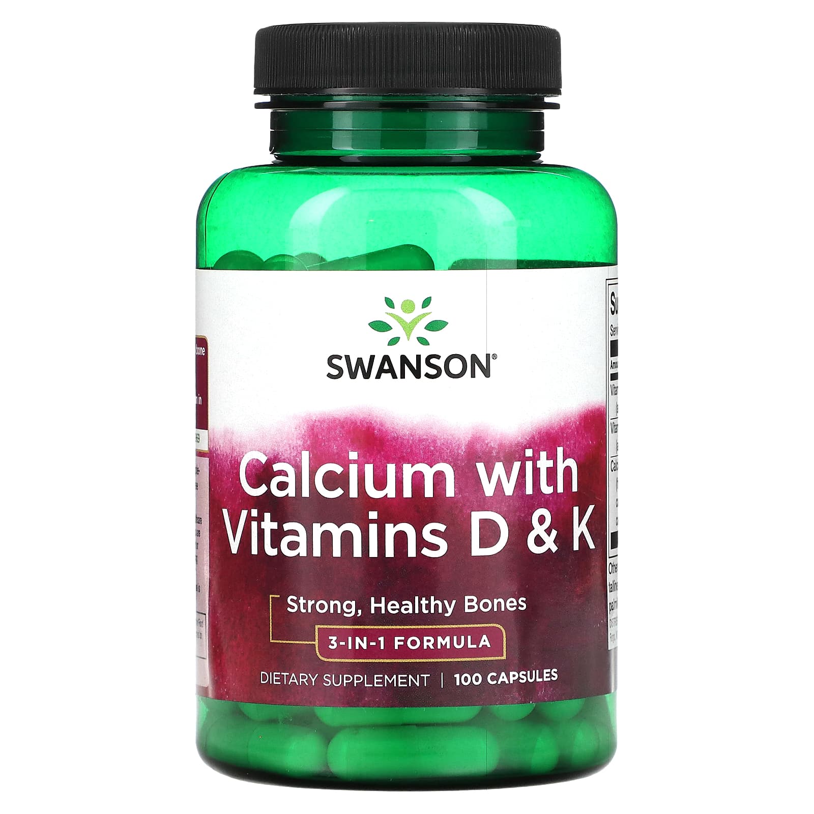 Swanson-Calcium with Vitamins D & K-100 Capsules