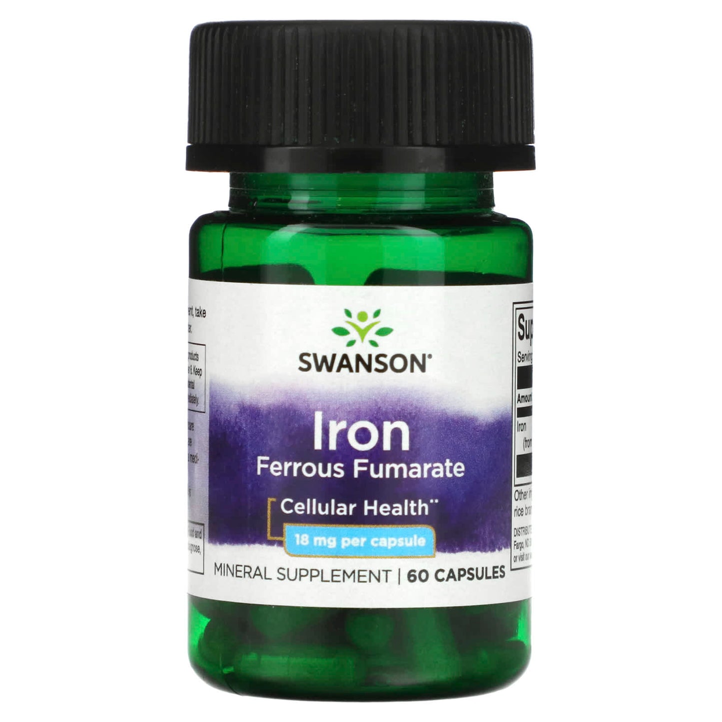 Swanson-Iron Ferrous Fumarate-18 mg-60 Capsules