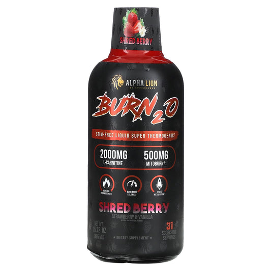 ALPHA LION-Burn2O-Shred Berry-Strawberry & Vanilla-15.72 oz (465 ml)