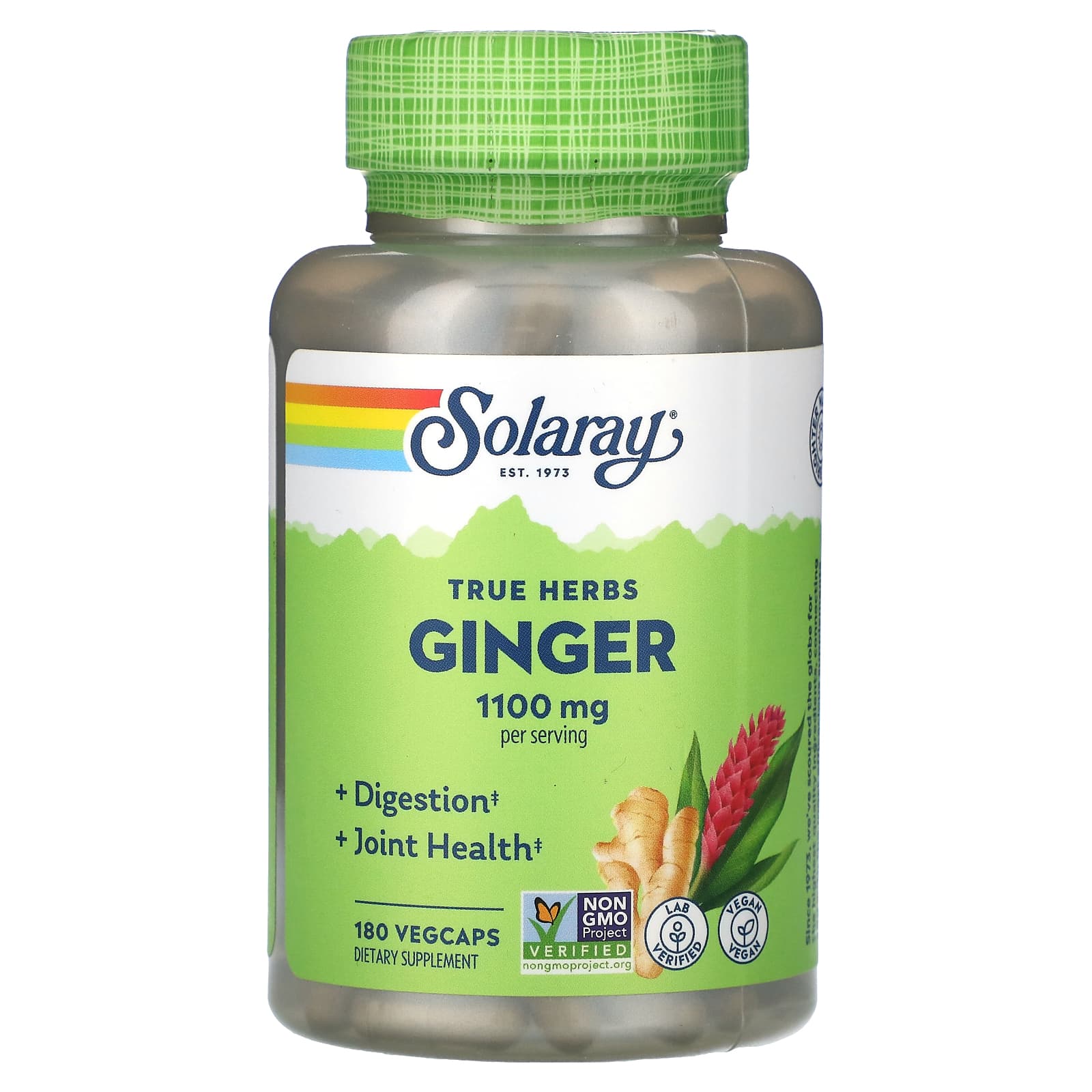 Solaray-True Herbs-Ginger-1,100 mg-180 VegCaps