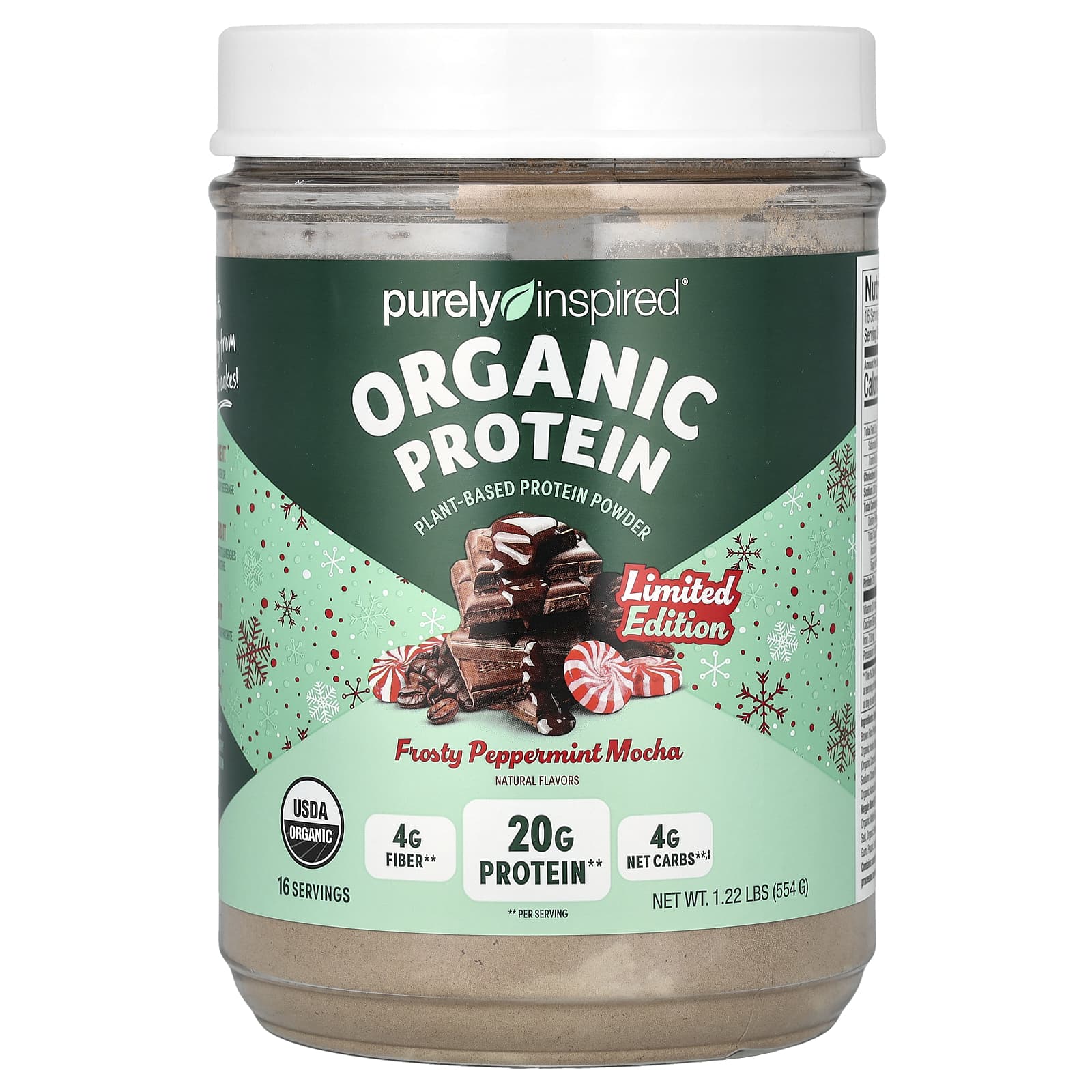 Purely Inspired-Organic Protein-Frosty Peppermint Mocha-1.22 lbs (554 g)