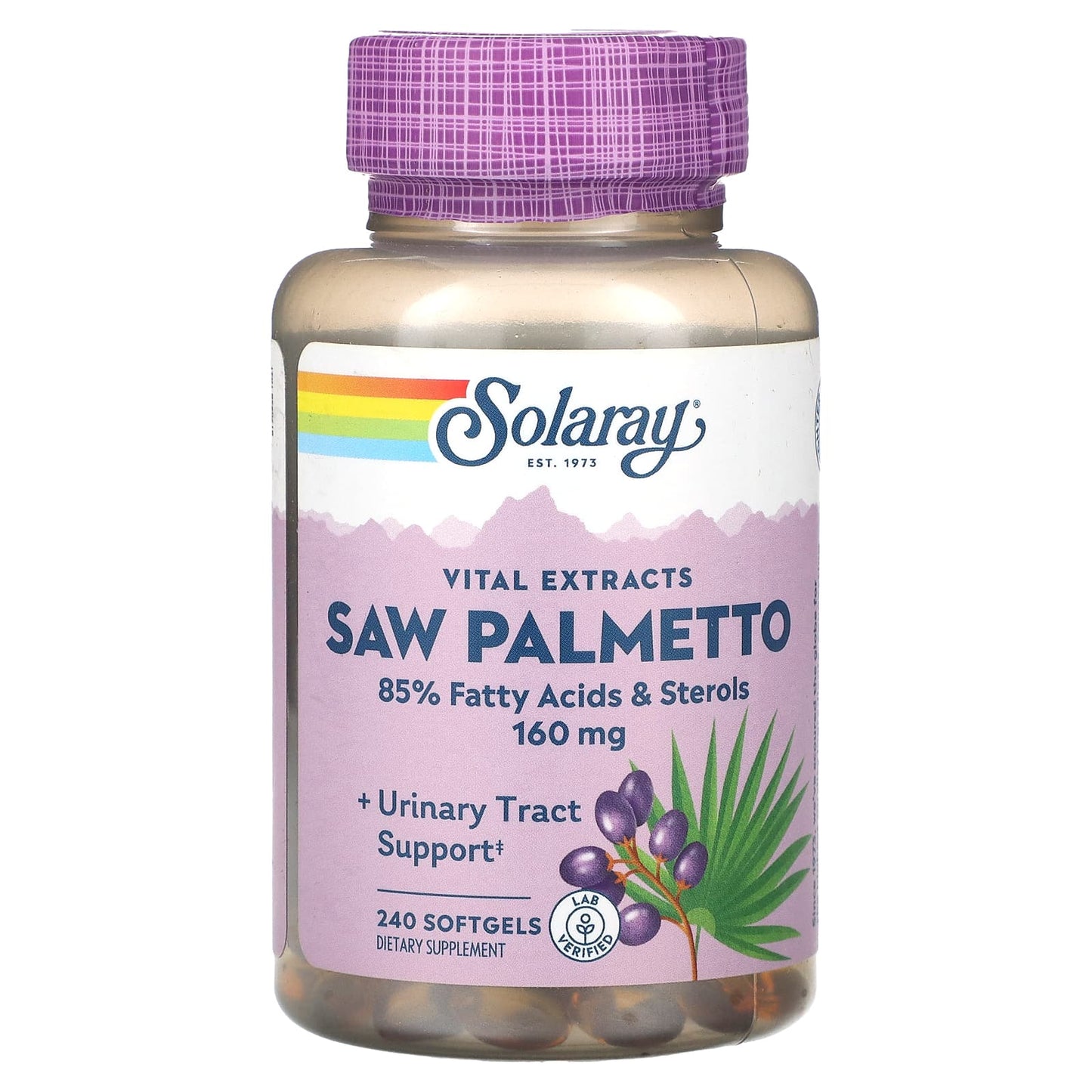 Solaray-Vital Extracts-Saw Palmetto-160 mg-240 Softgels