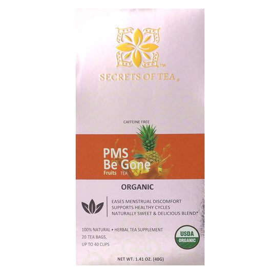 Secrets of Tea-Organic PMS Be Gone Fruits Tea-Caffeine Free-20 Tea Bags-1.41 oz (40 g)