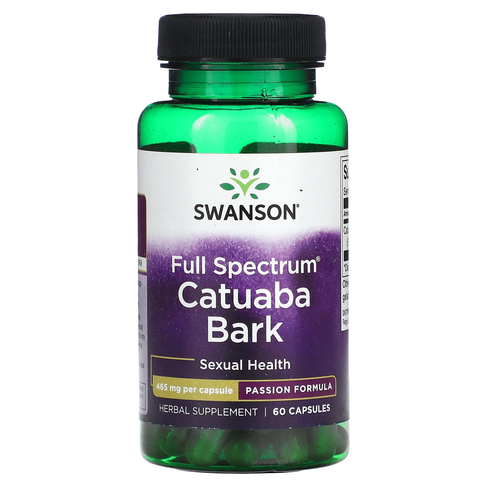 Swanson-Full Spectrum Catuaba Bark-465 mg-60 Capsules