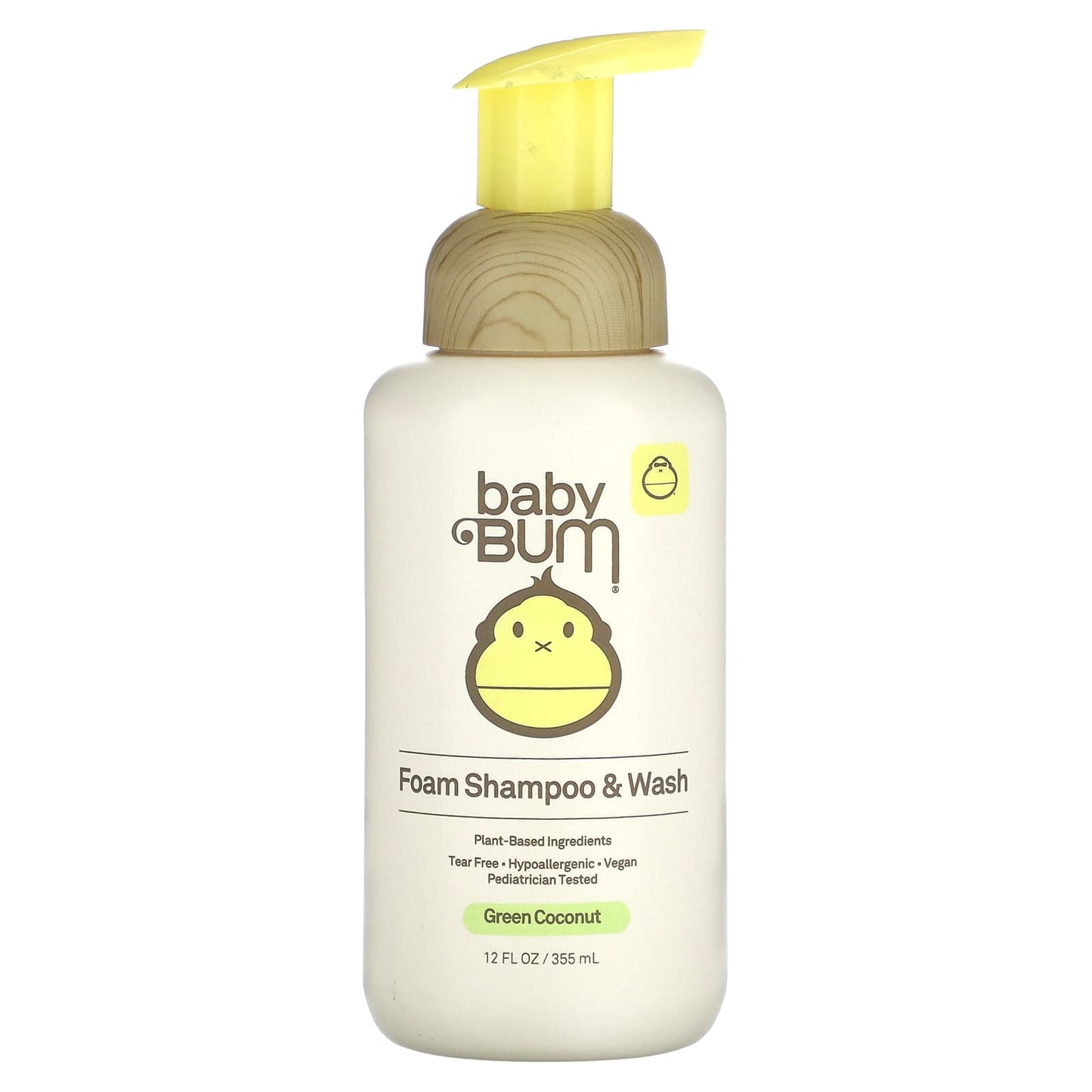 Sun Bum-Baby-Foam Shampoo & Wash-Green Coconut-12 fl oz (355 ml)