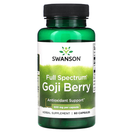 Swanson-Full Spectrum Goji Berry-500 mg-60 Capsules