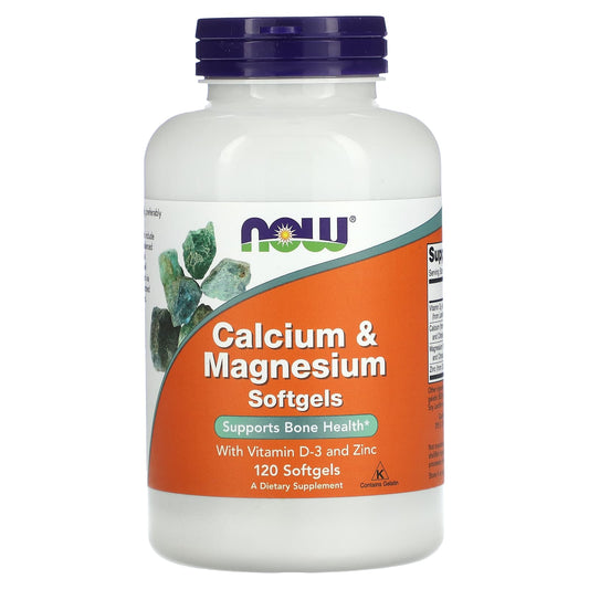 NOW Foods-Calcium & Magnesium with Vitamin D3 and Zinc-120 Softgels