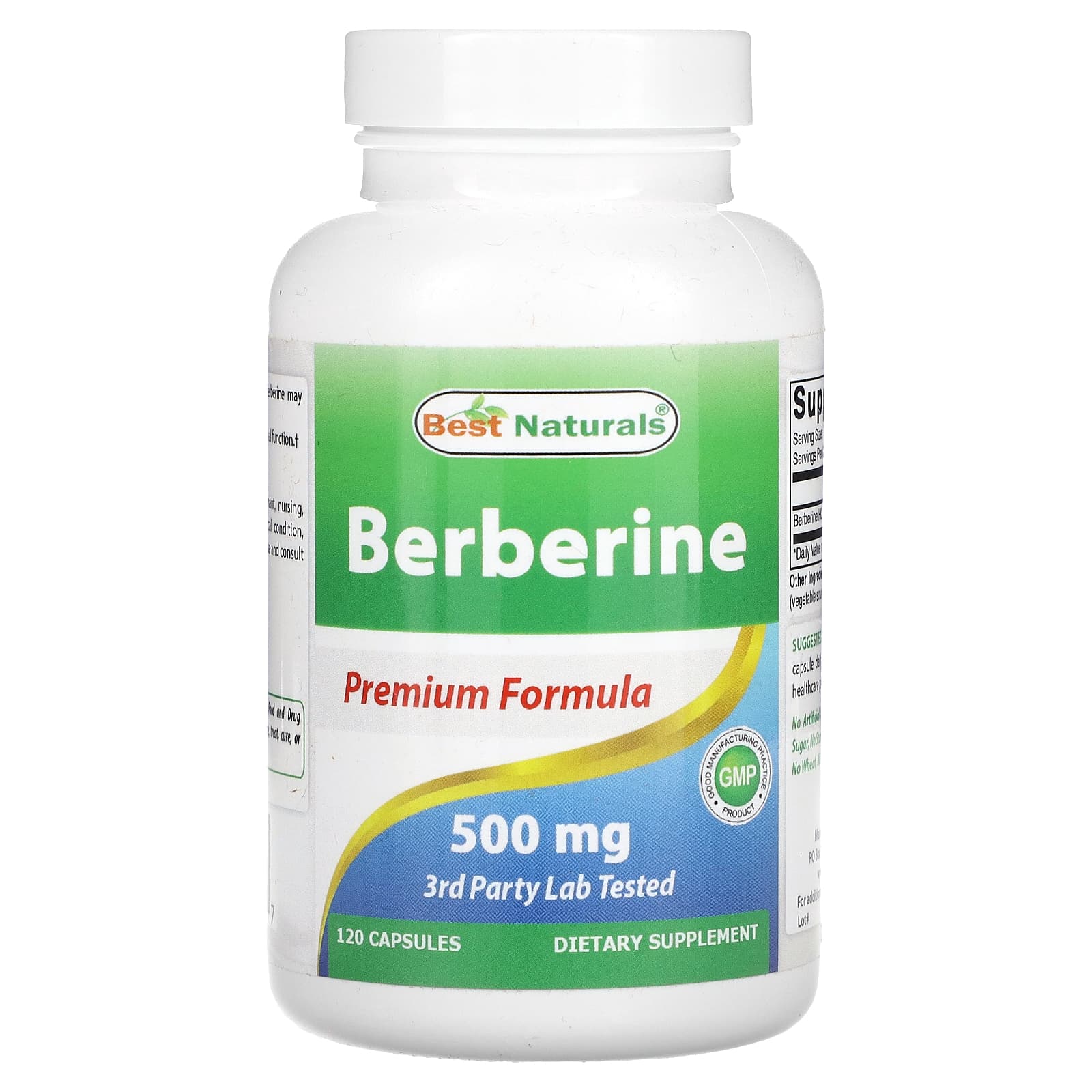 Best Naturals-Berberine-500 mg-120 Capsules