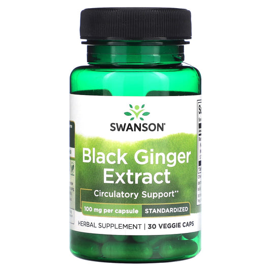 Swanson-Black Ginger Extract-100 mg-30 Veggie Caps