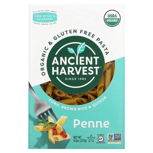 Ancient Harvest-Organic & Gluten Free Pasta-Penne-Corn-Brown Rice & Quinoa-9.6 oz (272 g)