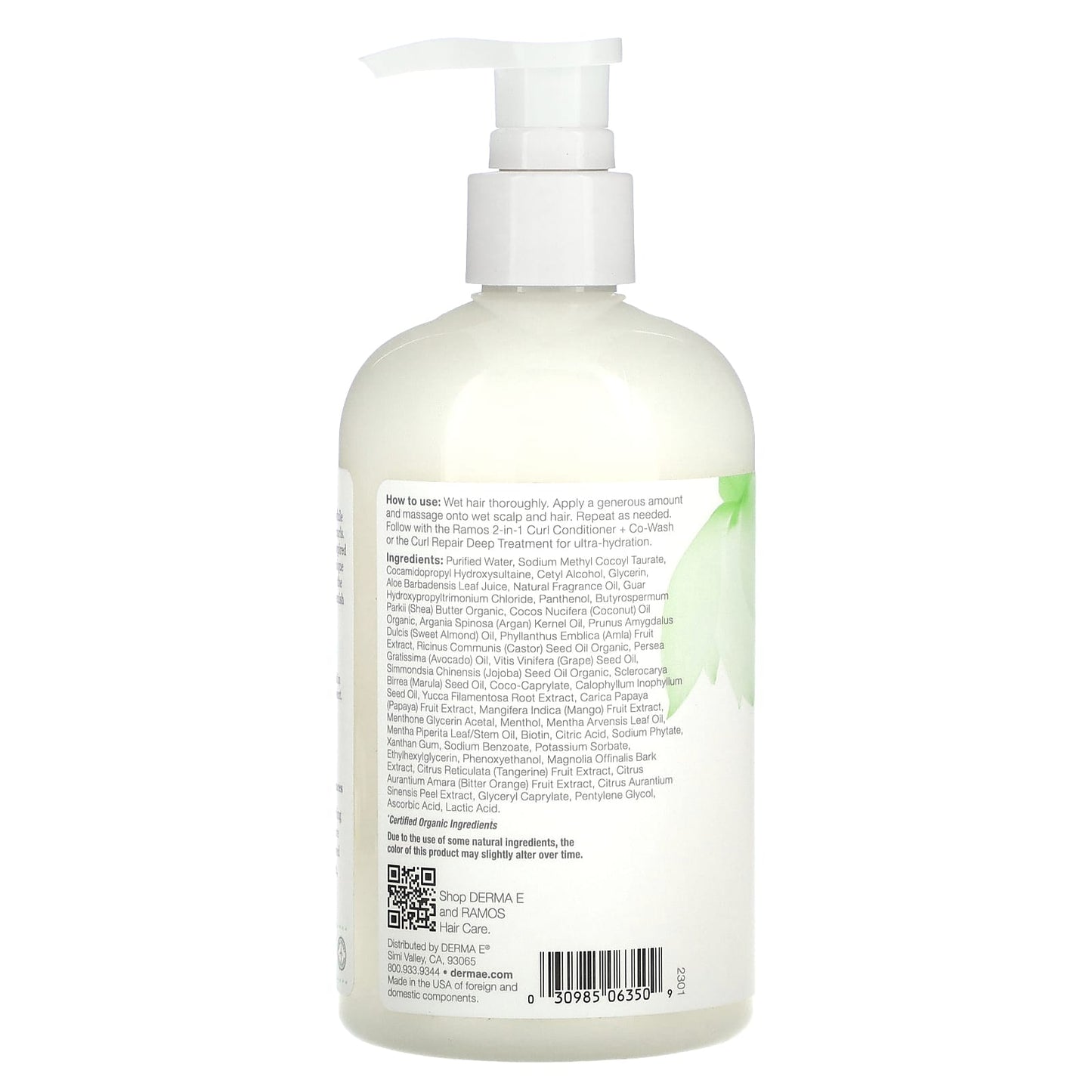 DERMA E, Ramos Clean Curls, Wash Day Curl Shampoo, For Wavy, Curly and Coily Hair, 12 fl oz (355 ml)