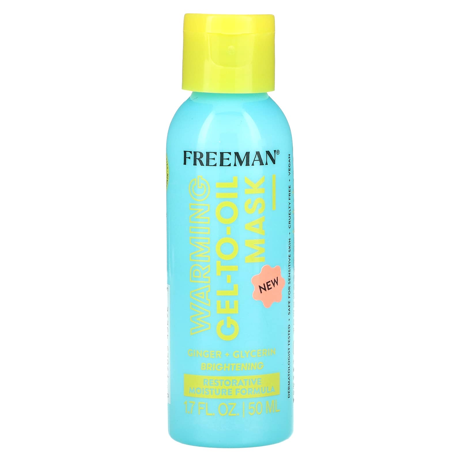 Freeman Beauty-Warming Gel-To-Oil Beauty Mask-Ginger + Glycerin-1.7 fl oz (50 ml)