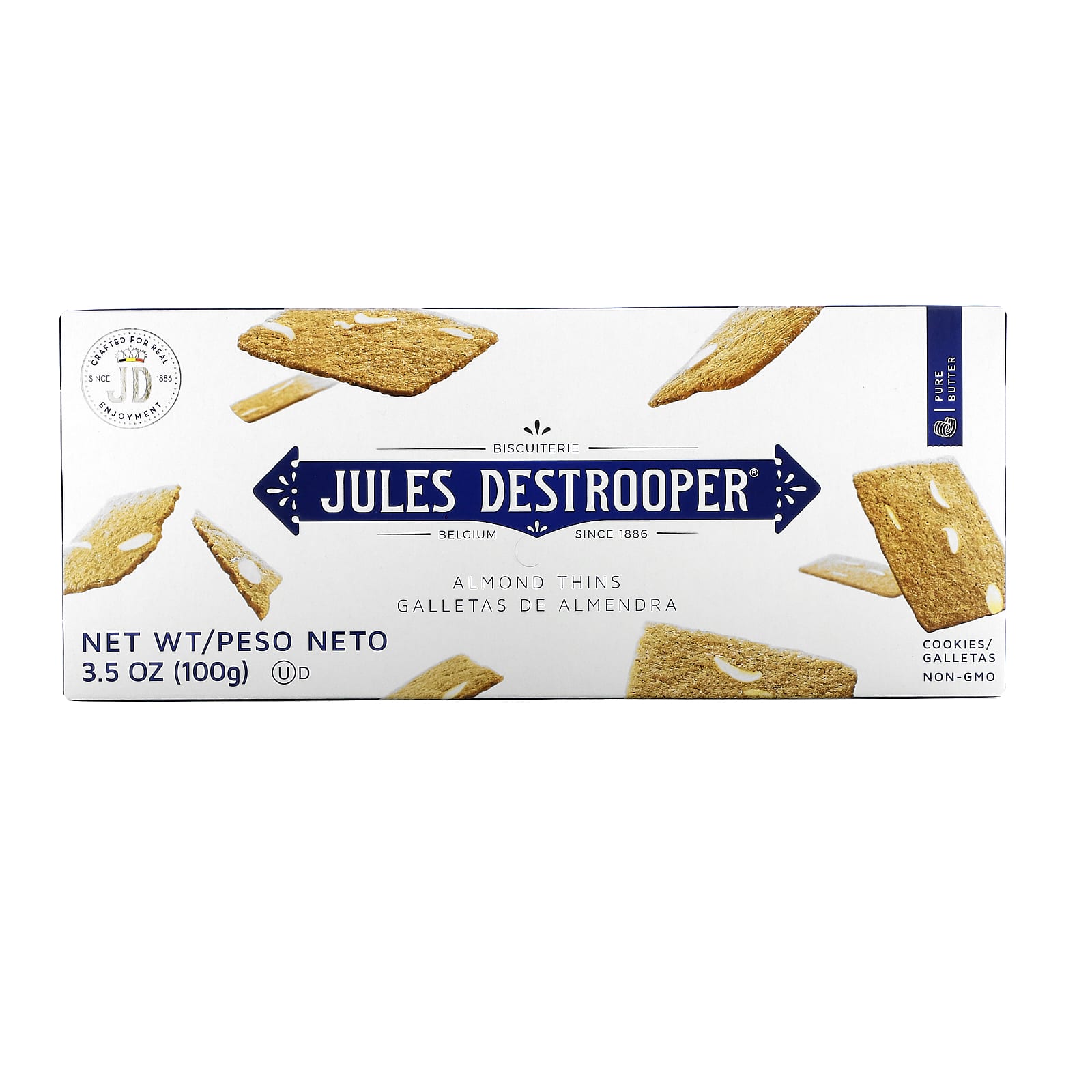 Jules Destrooper-Almond Thins Cookies-3.5 oz (100 g)