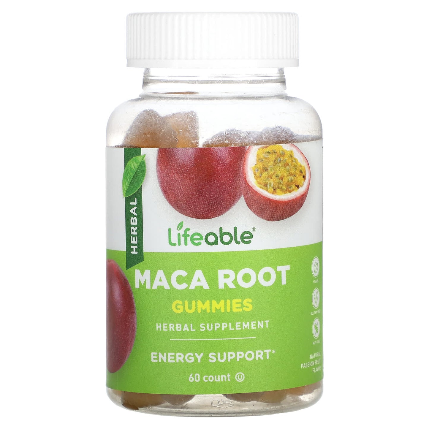 Lifeable-Maca Root Gummies-Natural Passion Fruit-60 Gummies