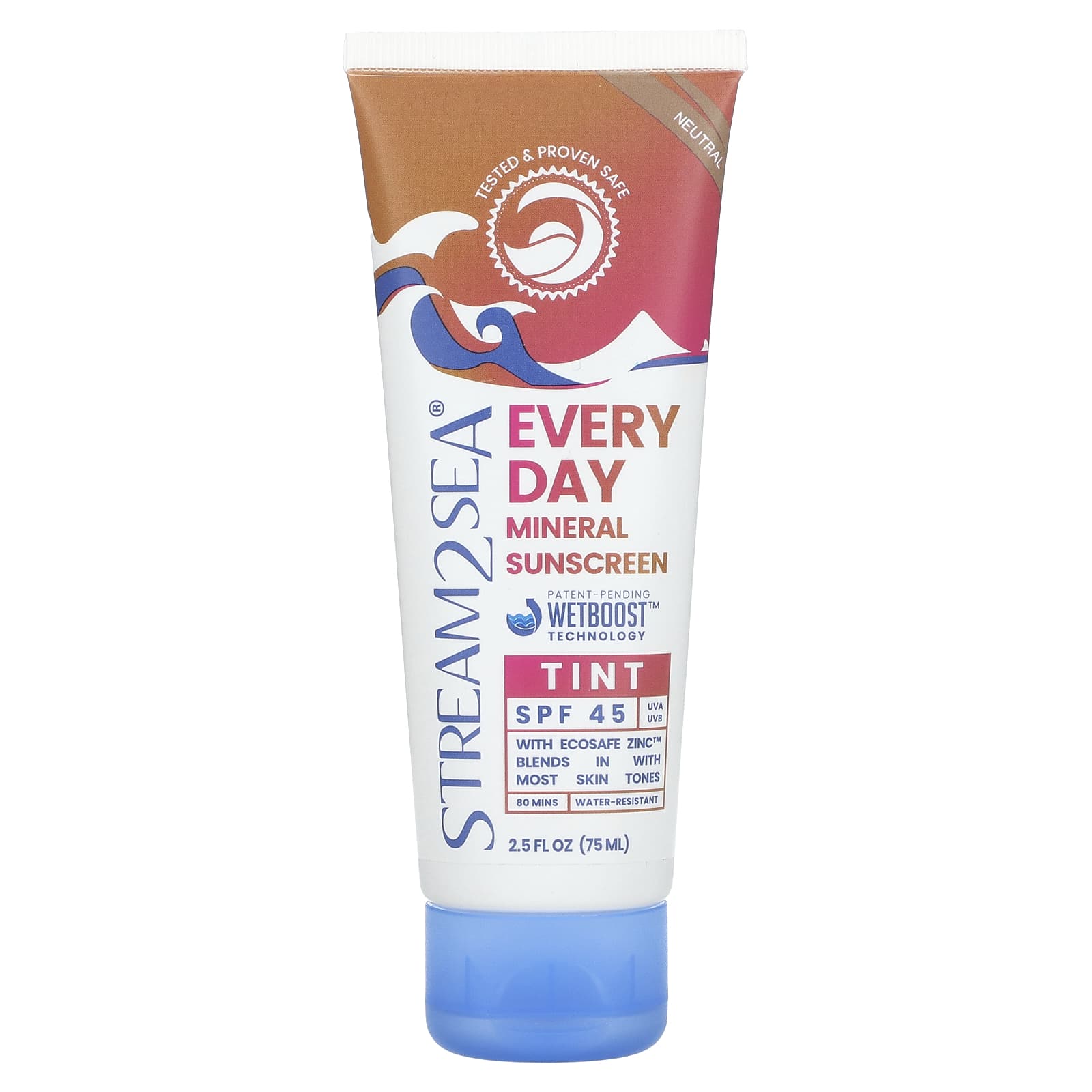 Stream2Sea-Everyday Mineral Sunscreen Tint-SPF 45-Neutral -2.5 fl oz (75 ml)