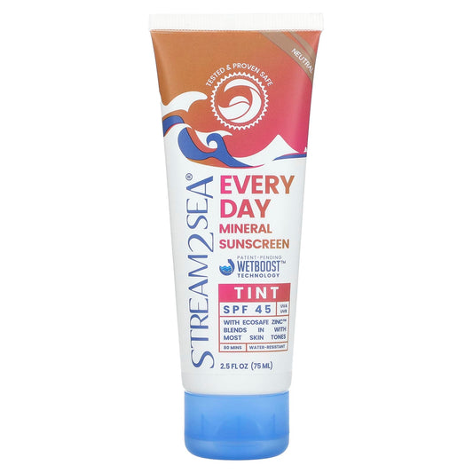 Stream2Sea-Everyday Mineral Sunscreen Tint-SPF 45-Neutral -2.5 fl oz (75 ml)