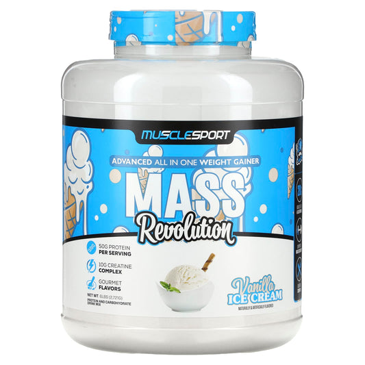 MuscleSport-Mass-Revolution-Vanilla Ice Cream-6 lbs (2,721 g)