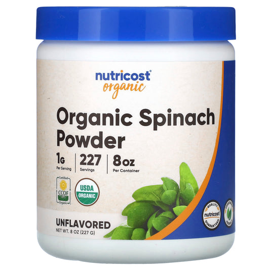 Nutricost-Organic Spinach Powder-Unflavored-8 oz (227 g)