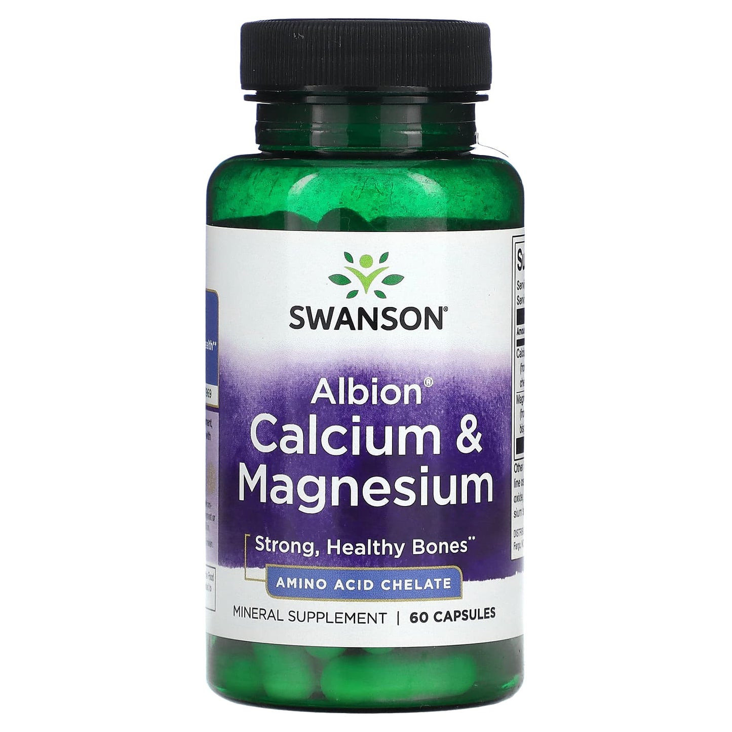 Swanson-Albion Calcium & Magnesium-60 Capsules