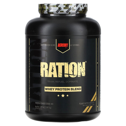 Redcon1-Ration-Whey Protein Blend-Peanut Butter Chocolate-5.09 lbs (2,307.5 g)