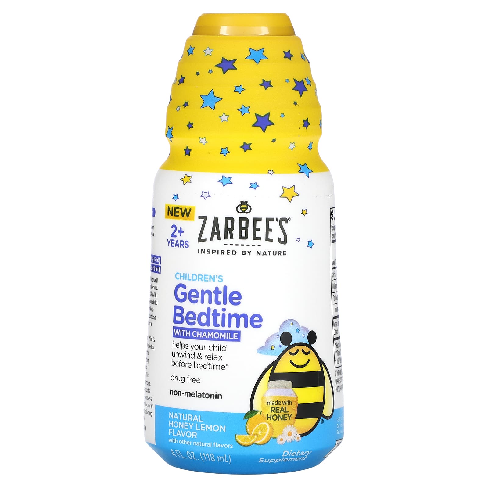 Zarbee's-Children's Gentle Bedtime with Chamomile-2+ Years-Natural Honey Lemon-4 fl oz (118 ml)