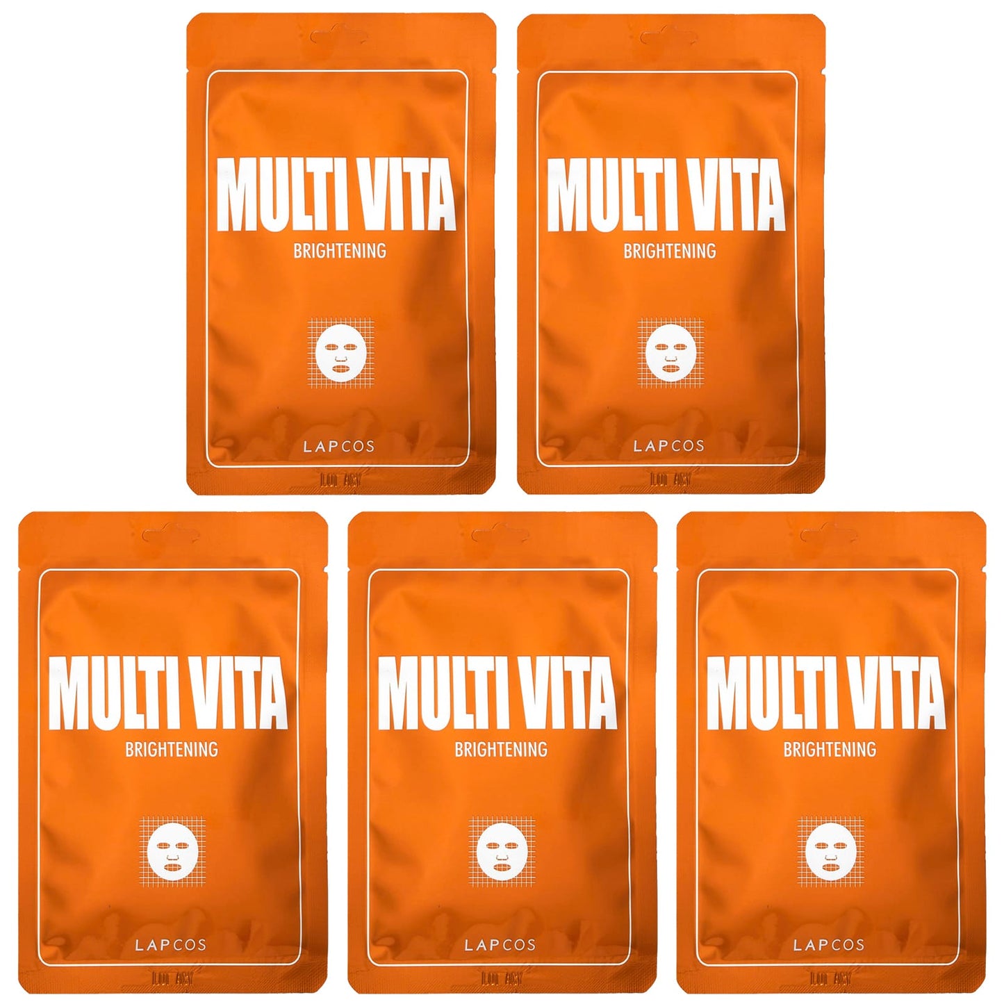 Lapcos-Multi Vita Brightening Beauty Sheet Mask Set-5 Sheets-0.84 fl oz (25 ml) Each