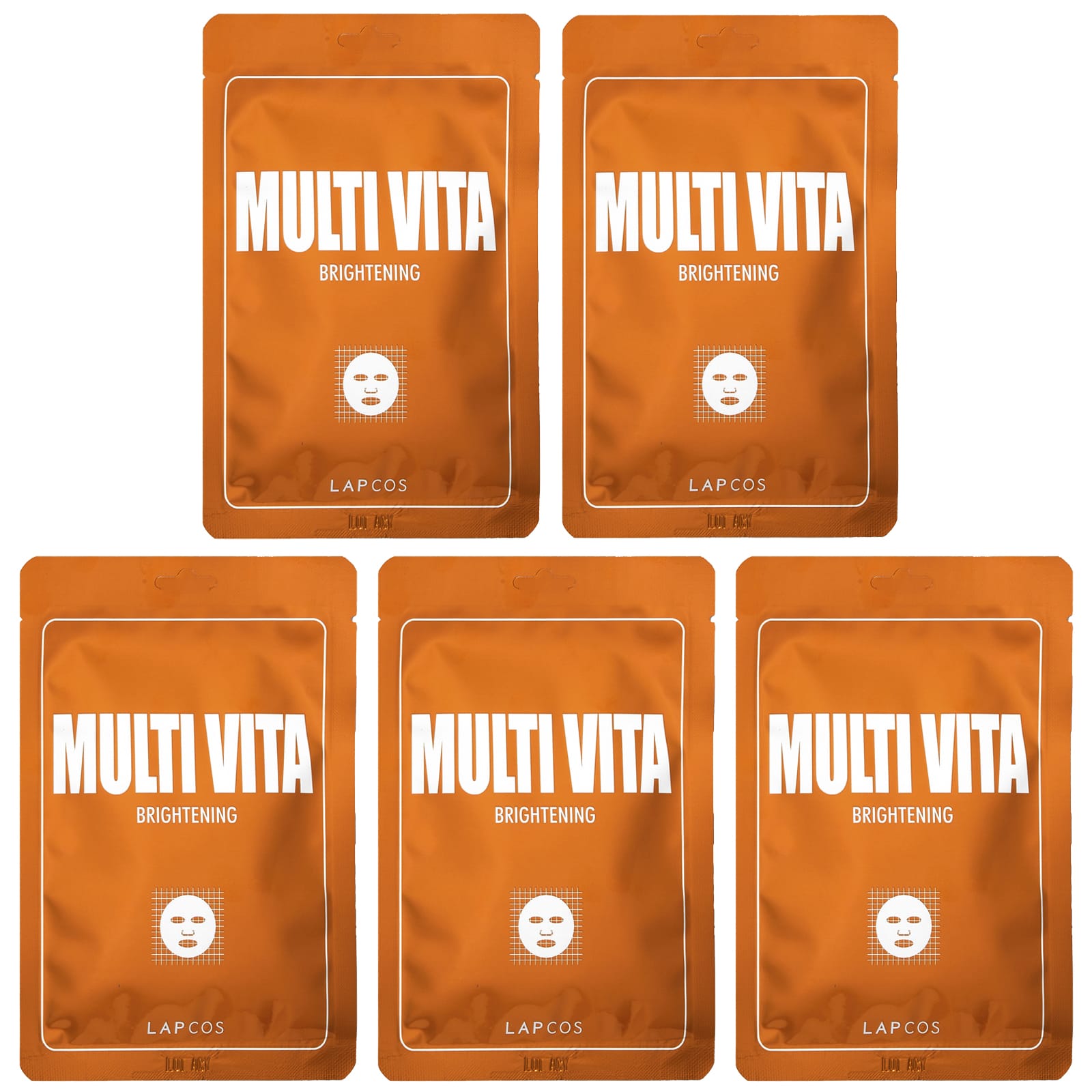 Lapcos-Multi Vita Brightening Beauty Sheet Mask Set-5 Sheets-0.84 fl oz (25 ml) Each