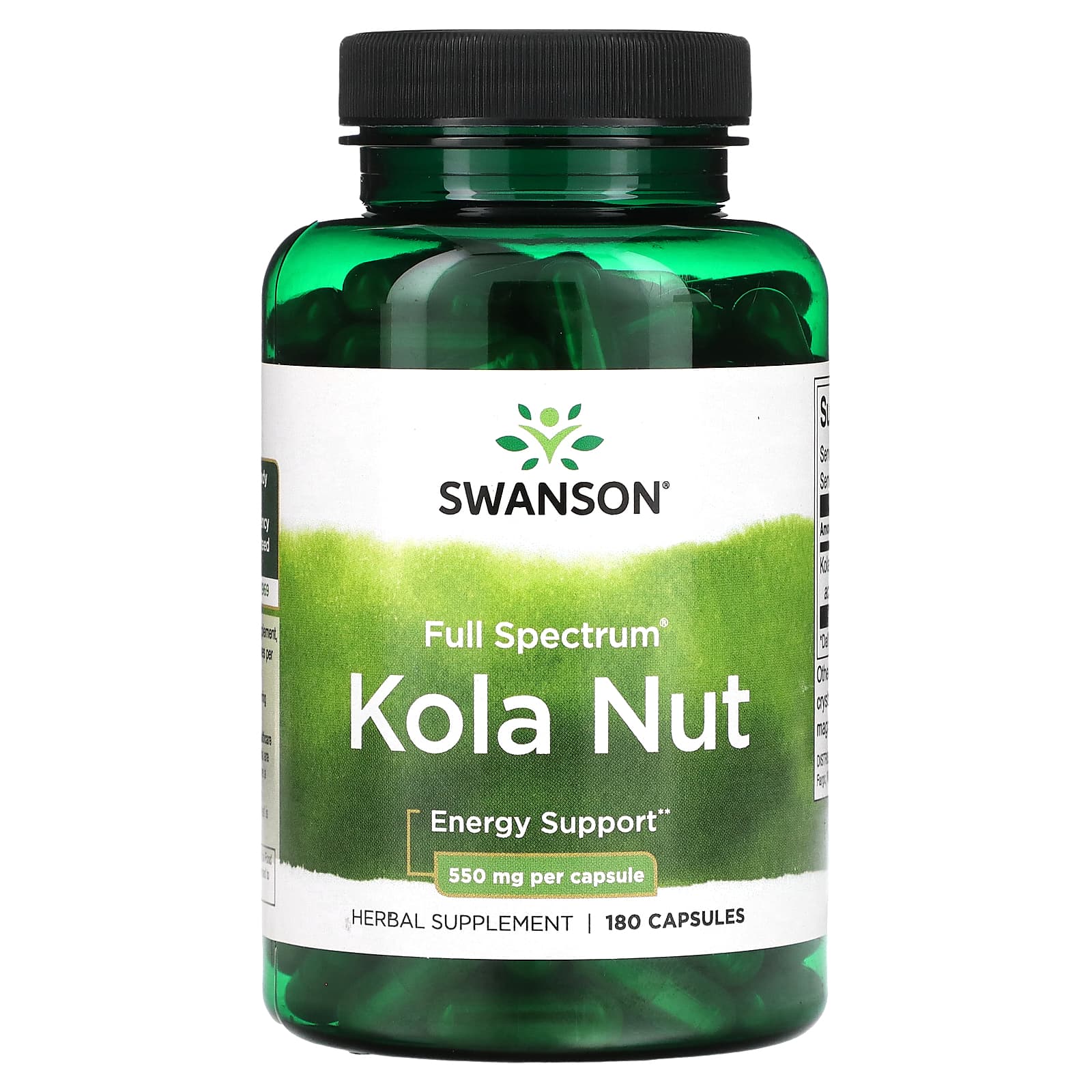 Swanson-Full Spectrum Kola Nut-550 mg-180 Capsules