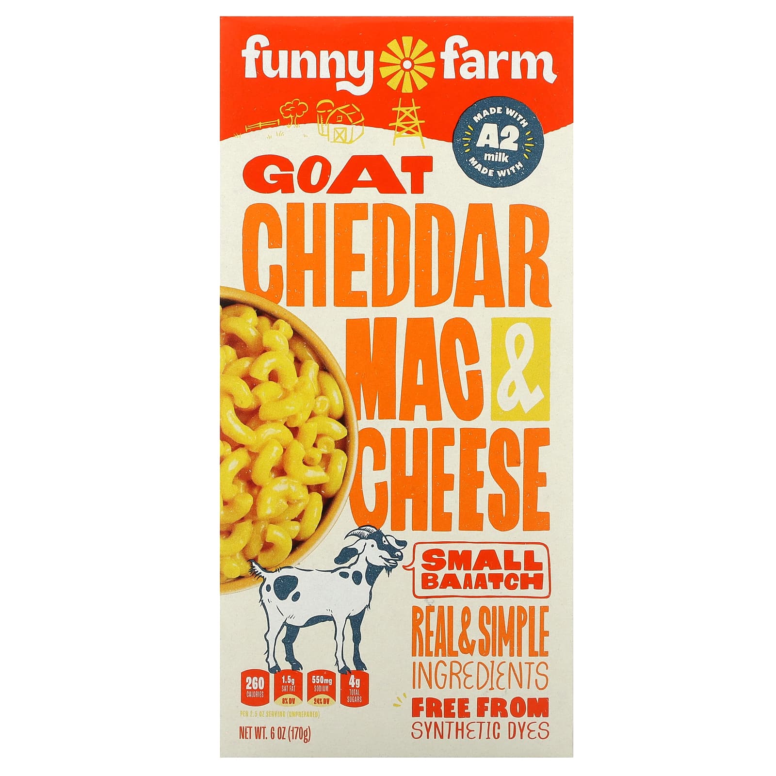 Funny Farm-Goat Cheddar Mac & Cheese-6 oz (170 g)