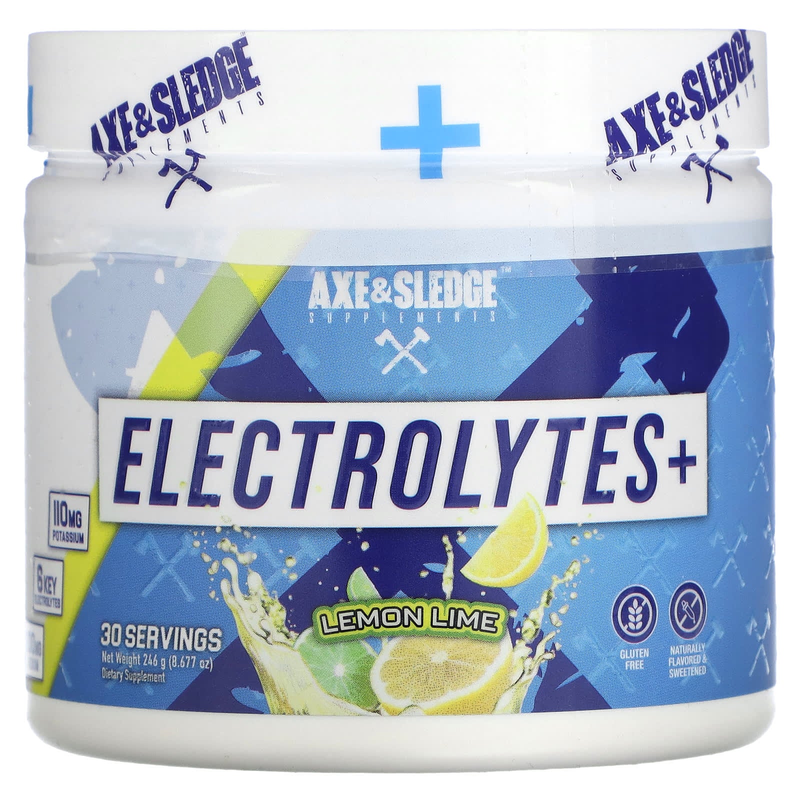 Axe & Sledge Supplements-Electrolytes+-Lemon lime-8.677 oz (246 g)