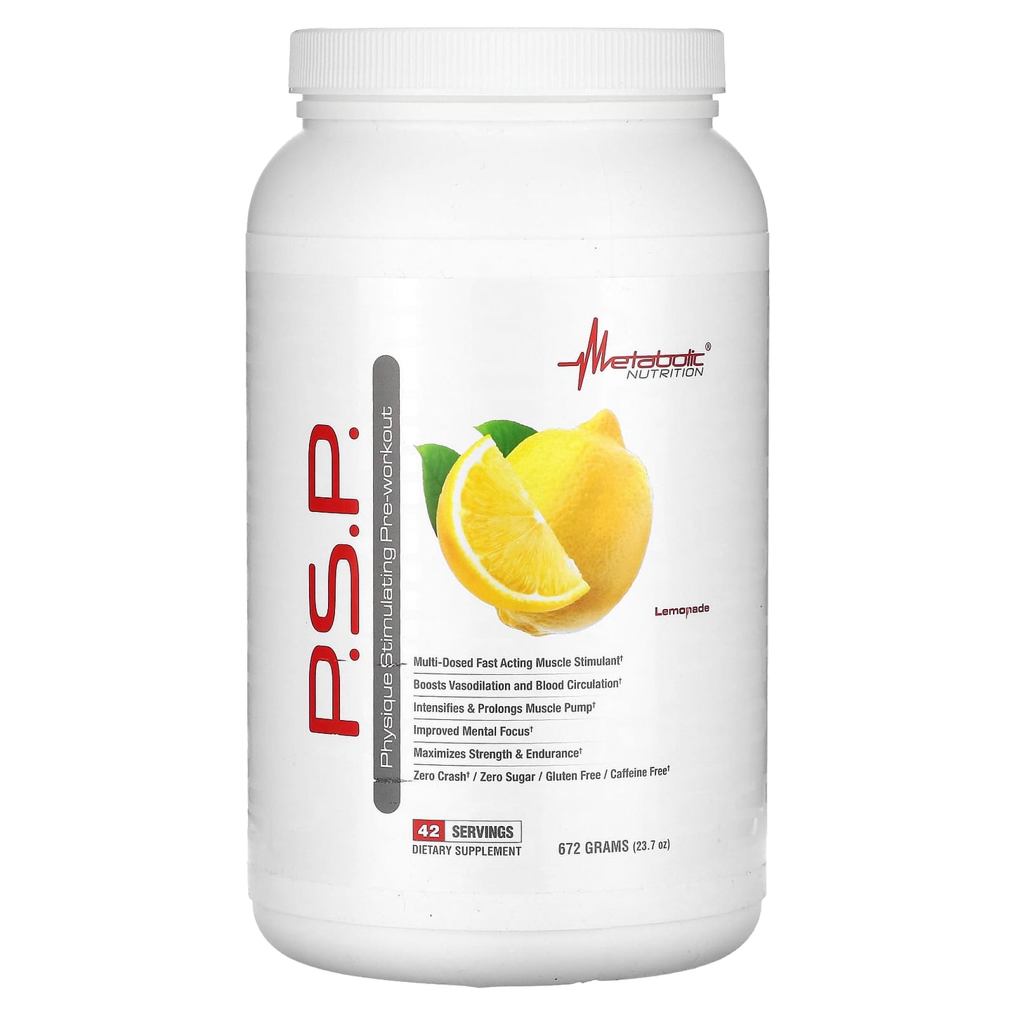 Metabolic Nutrition-P.S.P. Physique Stimulating Pre-Workout-Lemonade-23.7 oz (672 g)