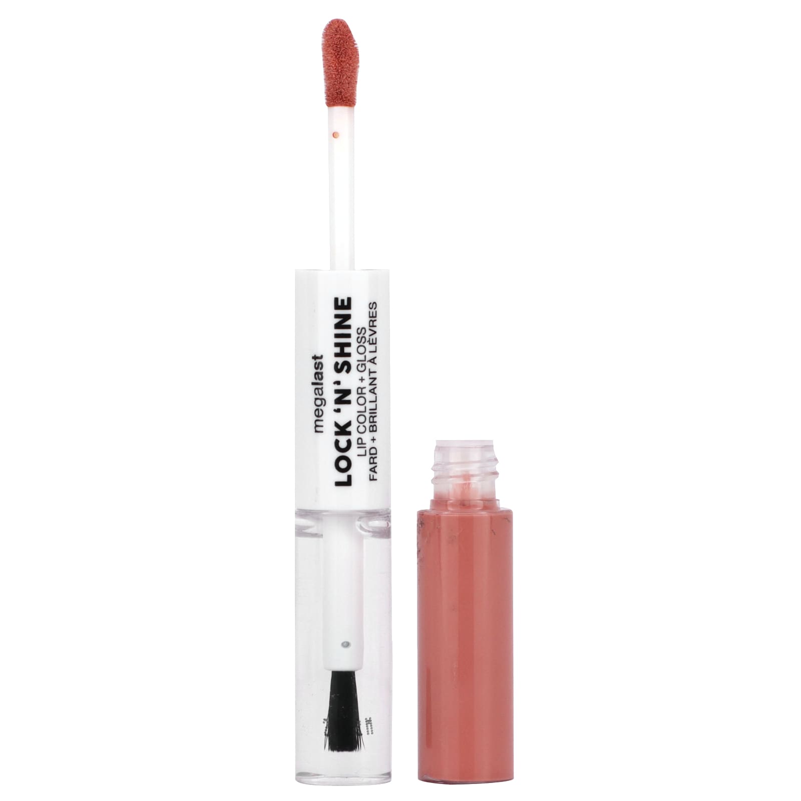 wet n wild-Megalast-Lock 'N' Shine-Lip Color + Gloss-Nude Illusion-0.13 fl oz (4 ml) Each