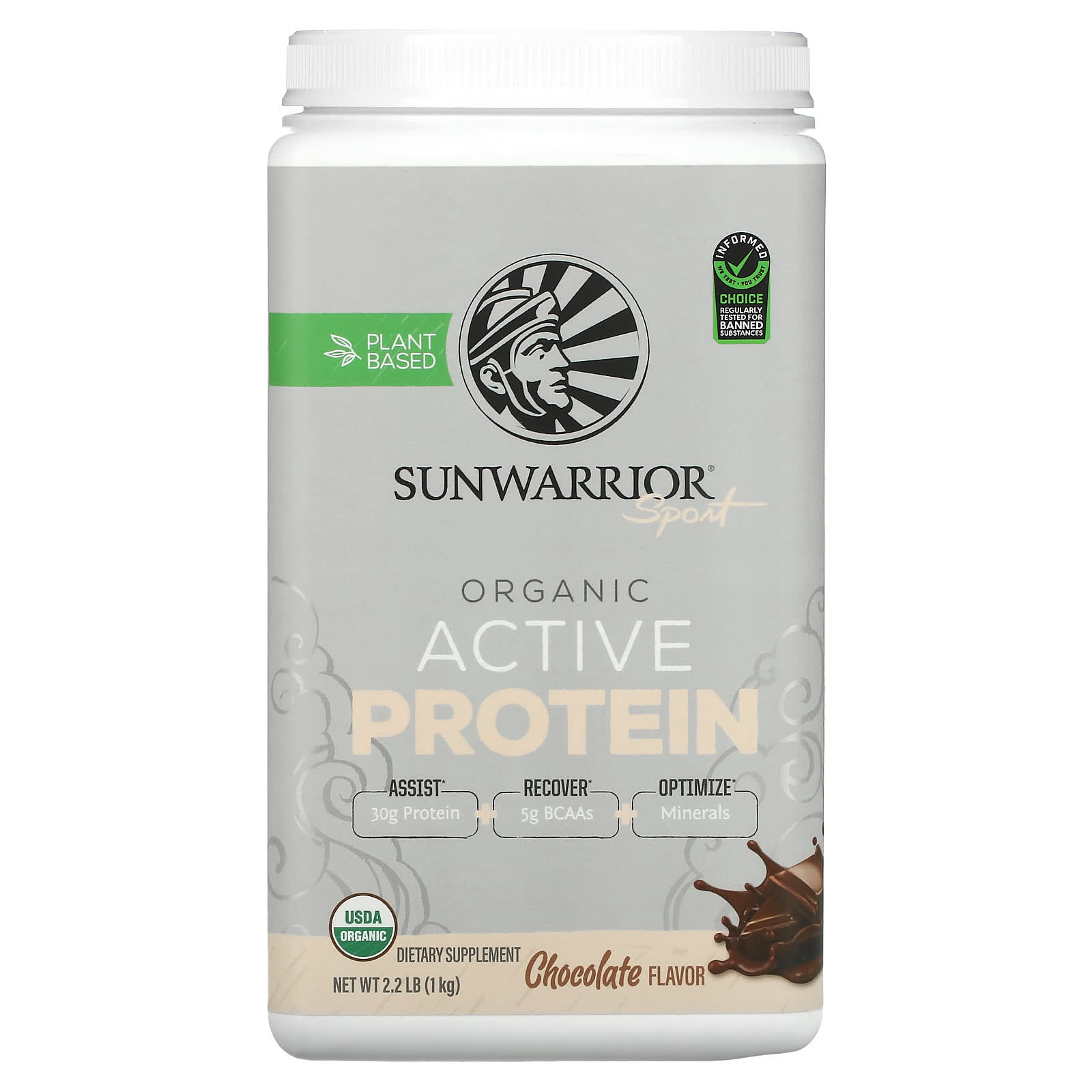 Sunwarrior-Sport-Organic Active Protein-Chocolate-2.2 lb (1 kg)